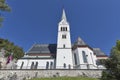Neo Gothic Church of Saint Martin at Bled lake, Slovenia Royalty Free Stock Photo