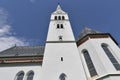 Neo Gothic Church of Saint Martin at Bled lake, Slovenia Royalty Free Stock Photo