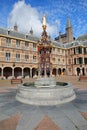 The neo-gothic fountain in the Ridderzaal Knight`s Hall, which forms the center of the Binnenhof Royalty Free Stock Photo