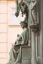 Neo-gothic statue of woman in Prague