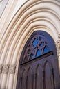 Neo gothic style door in lutheran church. Deatails Royalty Free Stock Photo