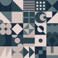 Neo Modernism artwork pattern made with abstract vector geometric shapes and forms. Vector illustration