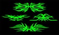 Neo tribal tattoo set, gothic cyber body ornament shapes kit, Celtic abstract sign. Maori or Hawaiian sleeve symbol y2k Royalty Free Stock Photo