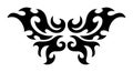 Neo Tribal Tattoo Wings. Y2K Tattoo Butterfly. Vector Black Emo Gothic Illustration in Cyber Sigilism 2000s Style Royalty Free Stock Photo