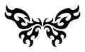 Neo Tribal Tattoo Wings. Y2K Tattoo Butterfly. Vector Black Gothic Element in Cyber Sigilism 2000s Style Royalty Free Stock Photo