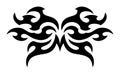 Neo Tribal Tattoo Wings. Y2K Tattoo Butterfly. Vector Black Gothic Illustration in Cyber Sigilism 2000s Style Royalty Free Stock Photo