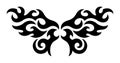 Neo Tribal Tattoo Wings. Y2K Tattoo Butterfly. Vector Black Gothic Ornament in Cyber Sigilism 2000s Style Royalty Free Stock Photo