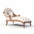 Neo-victorian Chaise Lounge 3d Render With Beige Ottoman Royalty Free Stock Photo