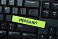 NEOBANK write on sticky notes isolated on office desk Royalty Free Stock Photo