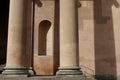 Neoclassical architecture: courthouse columns niche Royalty Free Stock Photo