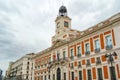 Neoclassical buildings of the Puerta del Sol in Madrid, kilometer point zero of Spain. Royalty Free Stock Photo