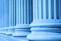 Neoclassical columns blue - business concept Royalty Free Stock Photo