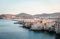 Neoclassical mansions in the waterfront of Ermoupolis. Syros, Greece.