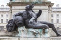 Neoclassical Somerset House in the district Covent Garden, King George III statue on courtyard, pedestal sculpture, London, United Royalty Free Stock Photo