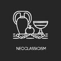 Neoclassicism chalk white icon on black background Royalty Free Stock Photo