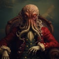 Neoclassicism Minimalism: The Kraken Humanoid On A Baroque Maritime Chair