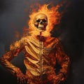 Neoclassicism Skeleton In Fire A Meticulous Chris Brown Inspired Hyperrealism Art