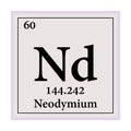 Neodymium Periodic Table of the Elements Vector illustration eps 10 Royalty Free Stock Photo