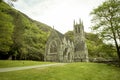 Neogothic cathedral at Kylemore Abbey, in Connemara, County Galway, Republic of Ireland.