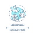 Neoliberalism turquoise concept icon