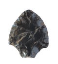 Obsidian arrowhead on white background Royalty Free Stock Photo