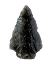 Obsidian arrowhead on white background Royalty Free Stock Photo