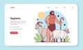 Neolithic Revolution web banner or landing page. Animal husbandry origin