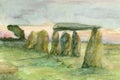 Neolthic, prehistoric standing stones Royalty Free Stock Photo