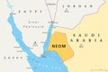 NEOM, megacity project in Saudi Arabia, political map