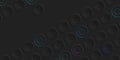 Neomorph black background with concave circles for cover design, banners, presentations, UI design. Accent circles with Royalty Free Stock Photo