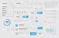 Neomorphic UI UX white design elements kit vector template for Mobile and Web apps Neomorphism style Royalty Free Stock Photo