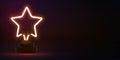 Vector realistic isolated neon sign of Star logo for template decoration and covering. Royalty Free Stock Photo