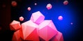 3d render. Abstract background with a polygon, neon light Royalty Free Stock Photo