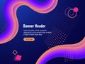 Neon abstract banner background, geometry objects lighting dark vector Royalty Free Stock Photo