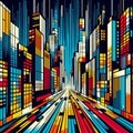 neon abstract cityscapes