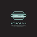 Neon Acid Logo of Fast Food Shop, Urban Place, Burrito, Burger, Sandwich or Hot Dog Bar Royalty Free Stock Photo