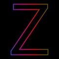 Alphabet letter. letter Z neon letter alphabet logo. Font style - vector illustration.