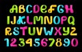 Neon Alphabet Vector of paper folding Royalty Free Stock Photo