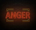 Neon anger concept.