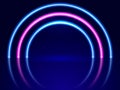 Neon arch-shaped lighting. Abstract background. Vector stock illustratio