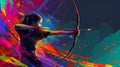 Neon Archery Digital Art