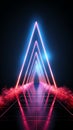 Neon arrow pierces reality, offering a unique visual perspective with its luminous guidance.