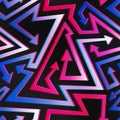 Neon arrow seamless pattern.