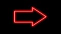 neon arrow sign icon animate video footage on black background