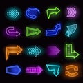 Neon Arrows Set Royalty Free Stock Photo