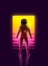 Neon Astronaut Spaceman Background Design