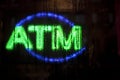 Neon ATM sign Royalty Free Stock Photo