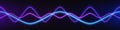 Neon audio voice frequency wave and abstract light