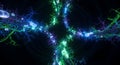 Neon axons depict vivid synaptic activity Royalty Free Stock Photo
