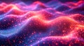 Neon background with abstract light spots, creating a sense of electromagnetic waves Royalty Free Stock Photo